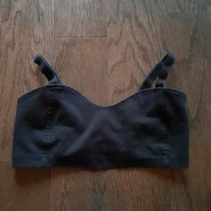 black Brandy Melville caged back crop top